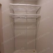 Средняя гардеробная Аристо в белом металле с накладками