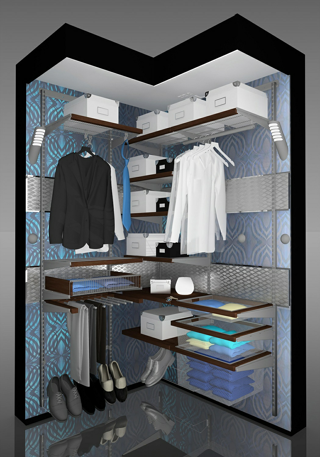 модульная мебель для гардеробной комнаты